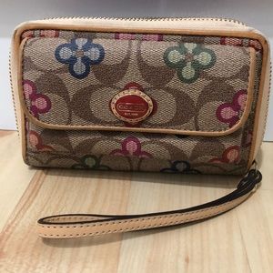 Coach multicolored zipper wristlet